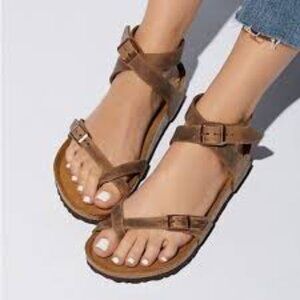 BIRKENSTOCK YARA OILED LEATHER HABANA SANDAL WOMEN SIZE 40(9/9/5)